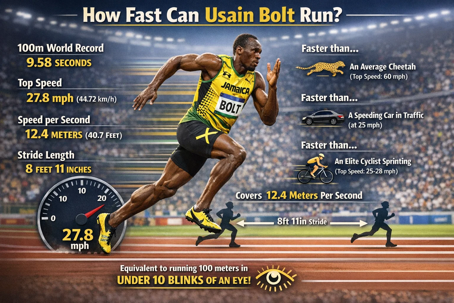How Fast Can Usain Bolt Run: The Ultimate Guide to Speed, Records, and Human Limits 104 How Fast Can Usain Bolt Run